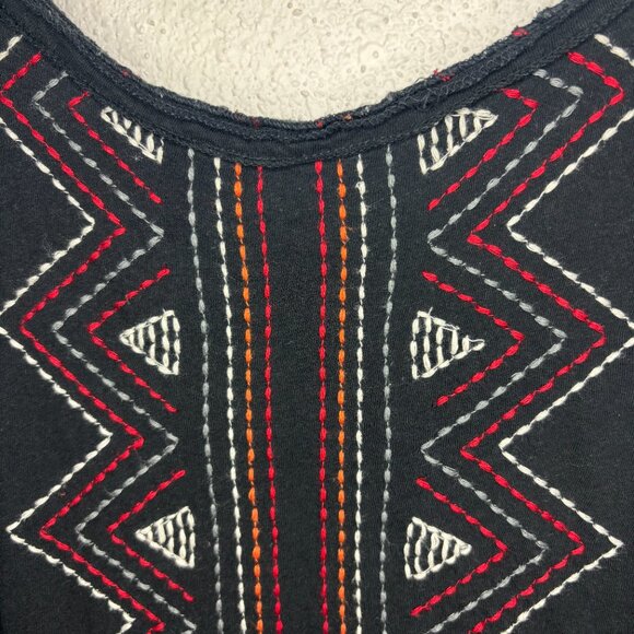 Sundance Women's Sz S Black Tribal Embroidered Blouse, Tank Top - Picture 4 of 6